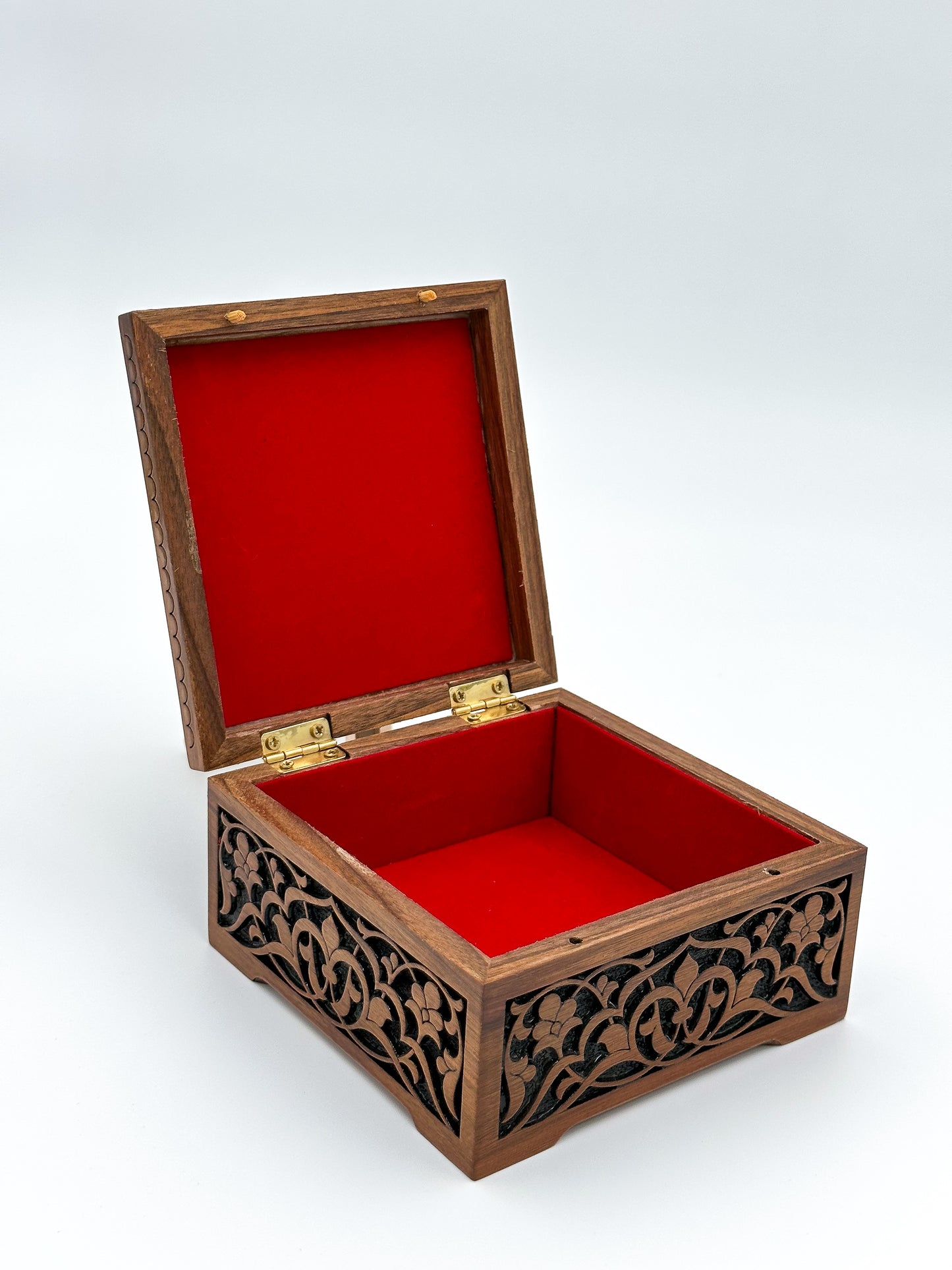 Floral Elegance Wooden Jewelry Box