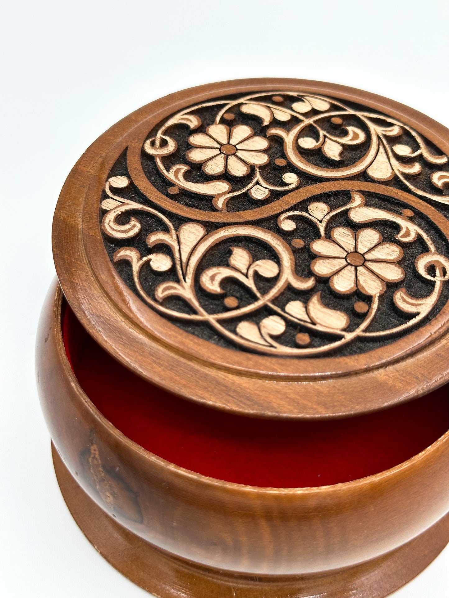 Yin-Yang Floral Harmony Small Jewelry Box