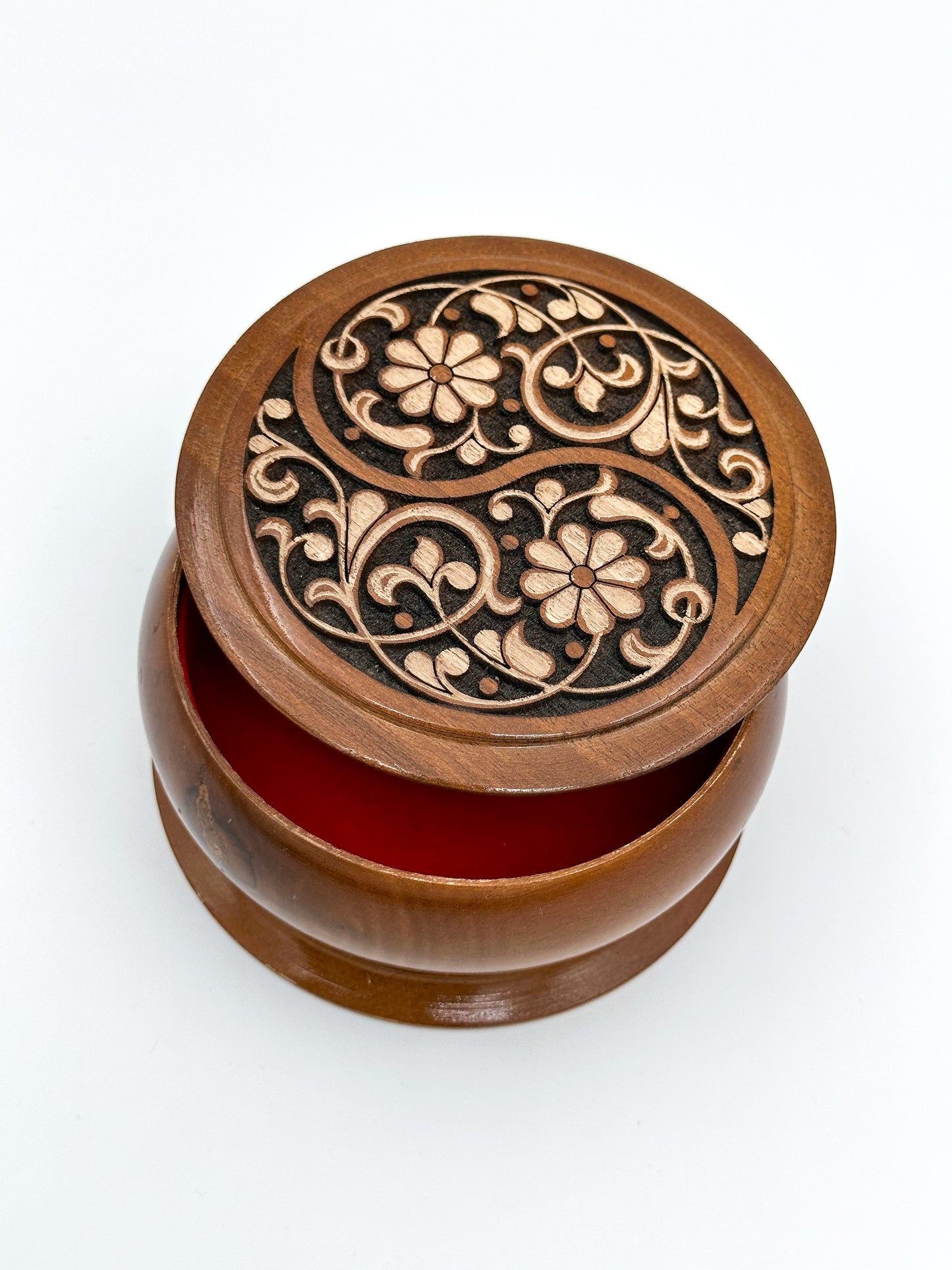 Yin-Yang Floral Harmony Small Jewelry Box