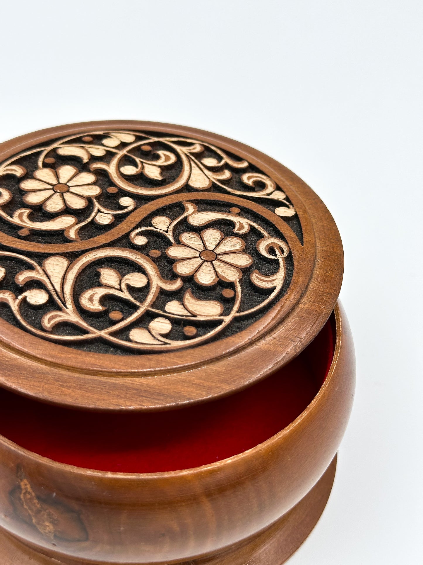 Yin-Yang Floral Harmony Small Jewelry Box