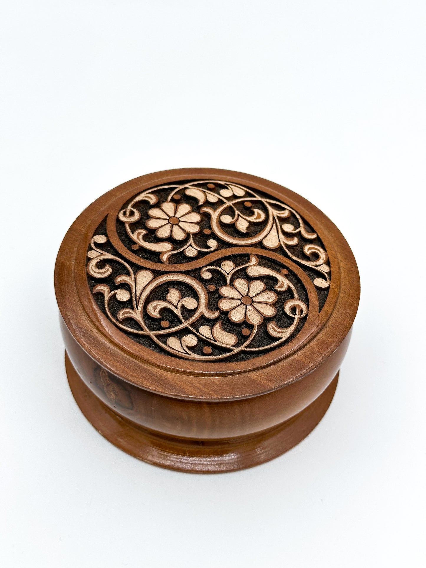 Yin-Yang Floral Harmony Small Jewelry Box