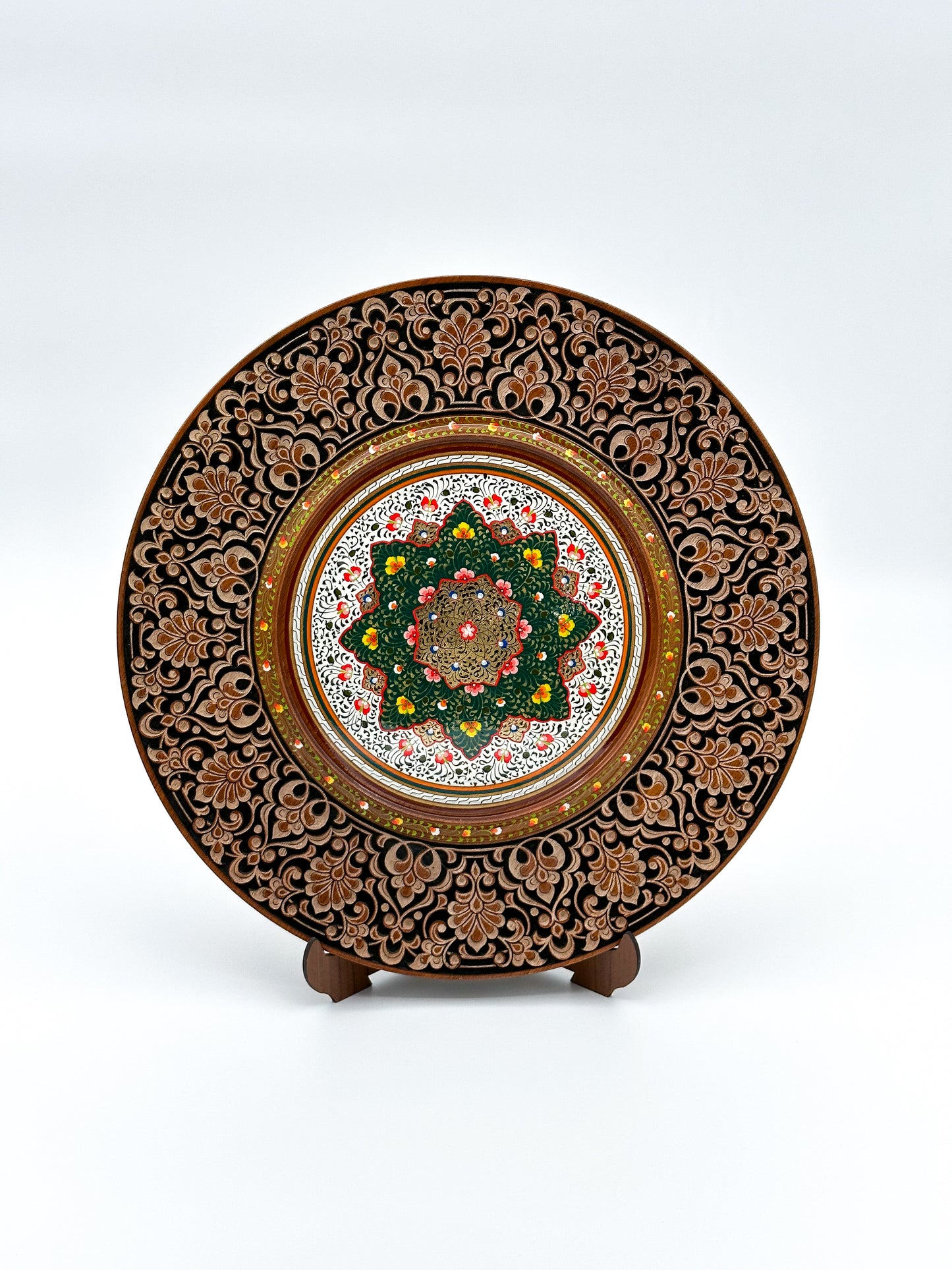 Emerald Blossom Mandala Wall Plate