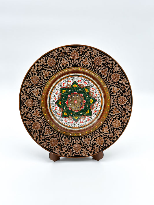 Emerald Blossom Mandala Wall Plate