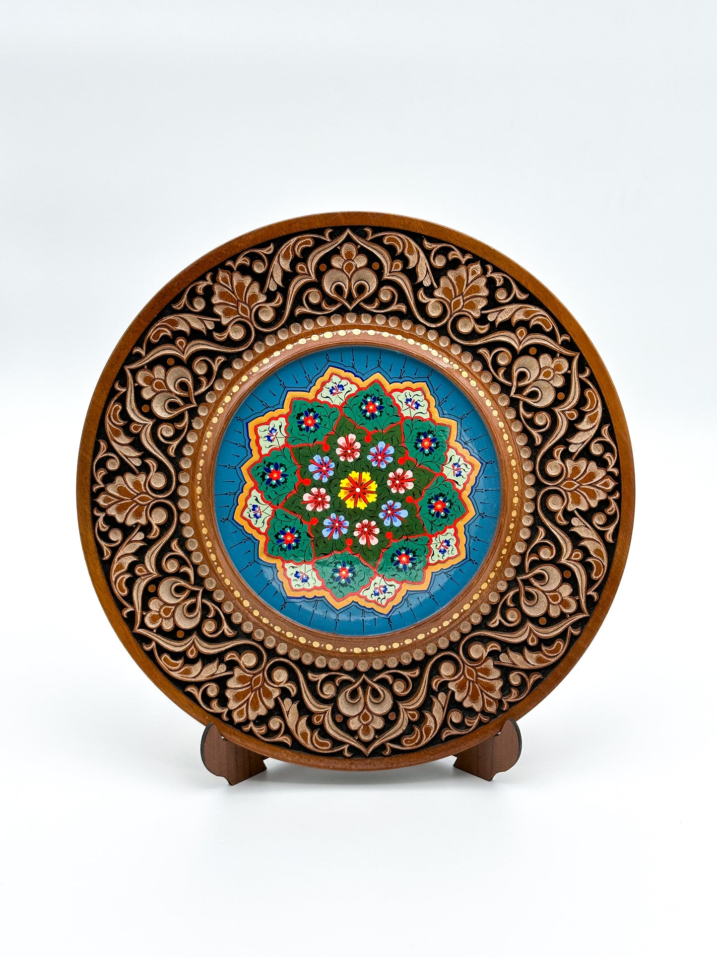 Azure Blossom Mandala Wall Plate