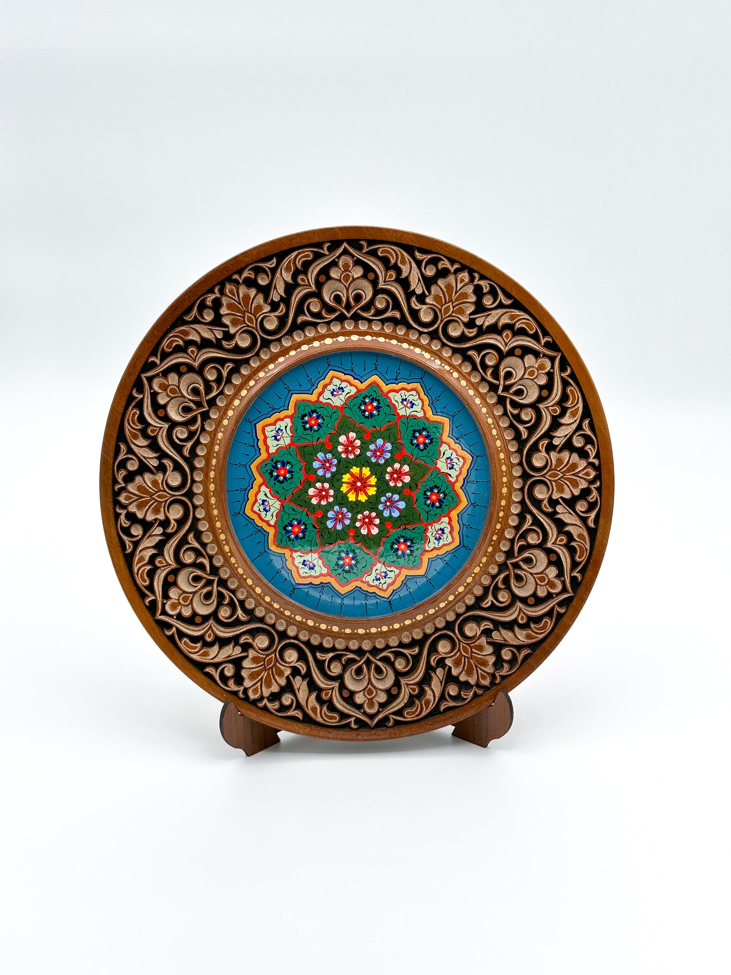 Azure Blossom Mandala Wall Plate