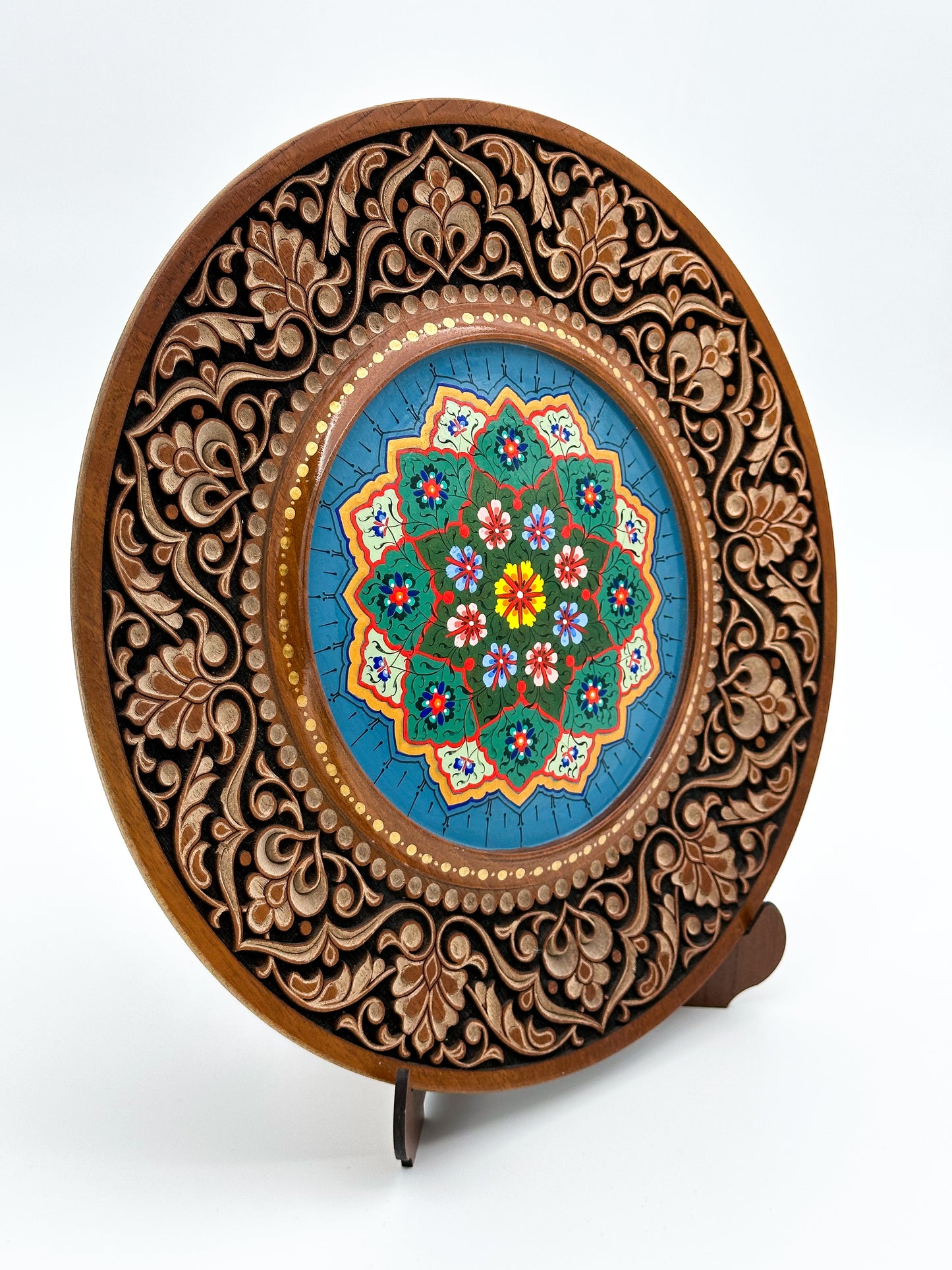 Azure Blossom Mandala Wall Plate