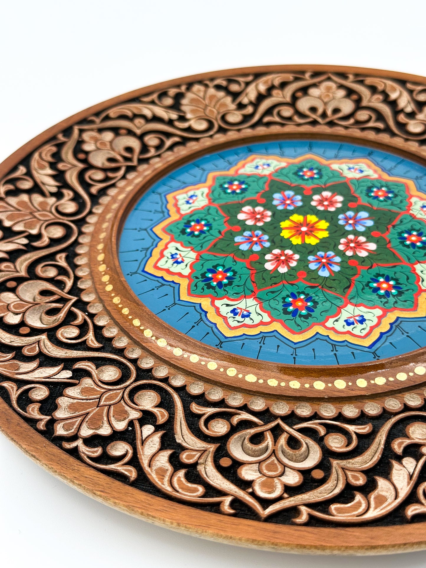 Azure Blossom Mandala Wall Plate